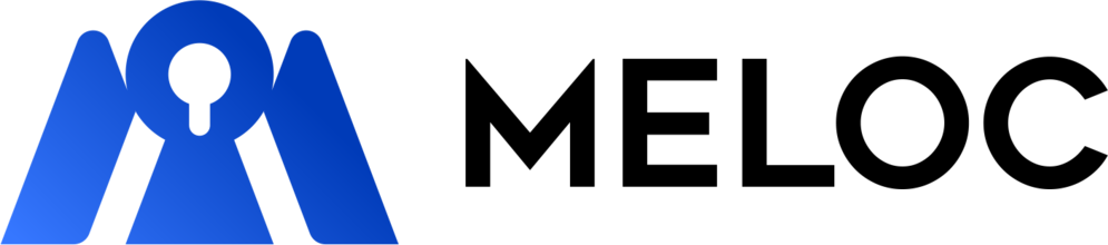 Meloc logo: Lockup, black