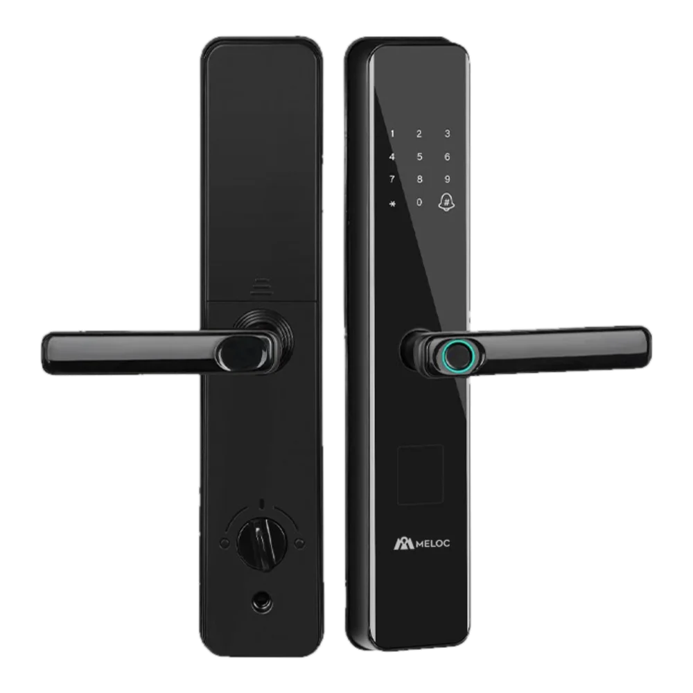 Meloc Lite lock on a studio background