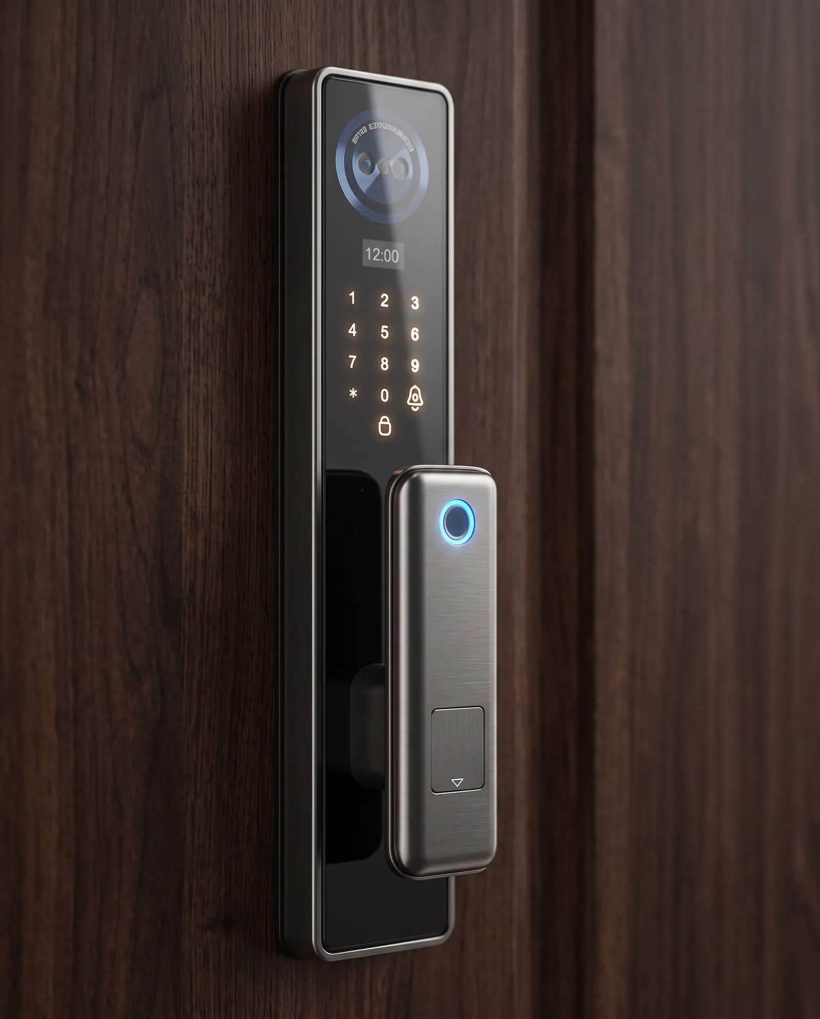 Close-up of the camera and screen on a Meloc Prime lock